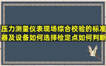 压力测量仪表现场综合校验的标准器及设备(如何选择检定点(如何判断...