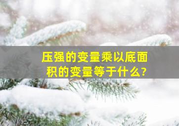 压强的变量乘以底面积的变量等于什么?