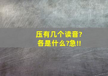 压有几个读音?各是什么?急!!