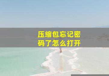 压缩包忘记密码了怎么打开