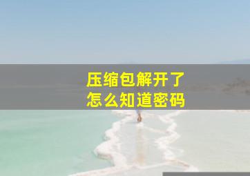 压缩包解开了怎么知道密码(