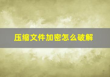 压缩文件加密怎么破解