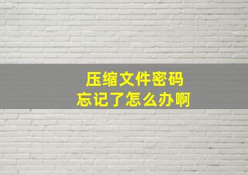 压缩文件密码忘记了怎么办啊(