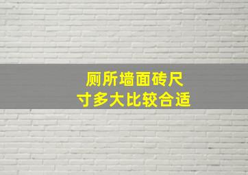 厕所墙面砖尺寸多大比较合适