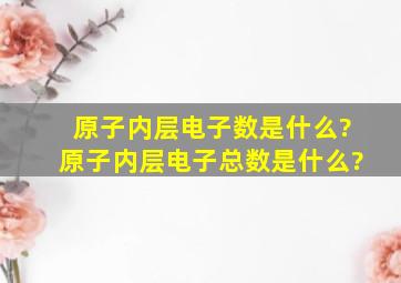 原子内层电子数是什么?原子内层电子总数是什么?