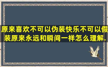 原来喜欢不可以伪装,快乐不可以假装,原来永远和瞬间一样。怎么理解...