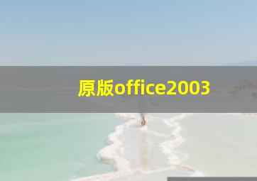 原版office2003