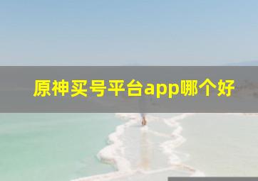 原神买号平台app哪个好