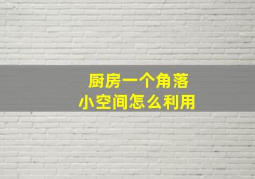 厨房一个角落小空间怎么利用