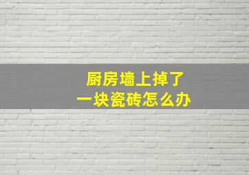 厨房墙上掉了一块瓷砖怎么办