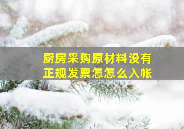 厨房采购原材料没有正规发票怎怎么入帐