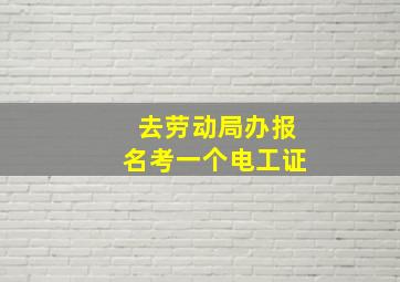 去劳动局办报名考一个电工证