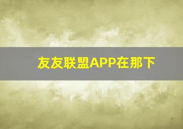 友友联盟APP在那下