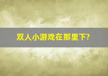 双人小游戏在那里下?