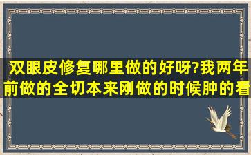 双眼皮修复哪里做的好呀?我两年前做的全切,本来刚做的时候肿的看着...