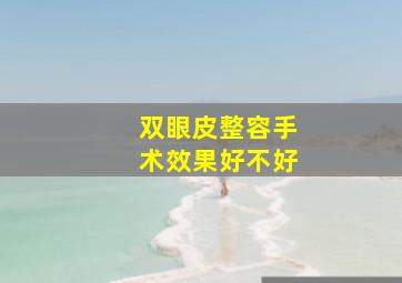 双眼皮整容手术效果好不好