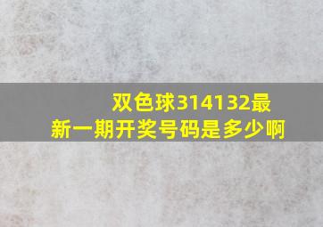 双色球314132最新一期开奖号码是多少啊