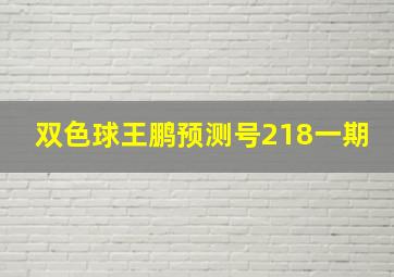 双色球王鹏预测号218一期