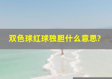 双色球红球独胆什么意思?