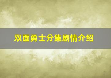 双面勇士分集剧情介绍