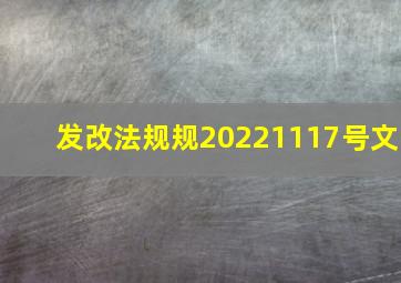 发改法规规(2022)1117号文