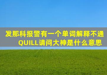 发那科报警有一个单词解释不通QUILL请问大神是什么意思