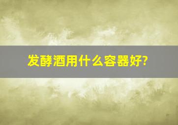 发酵酒用什么容器好?