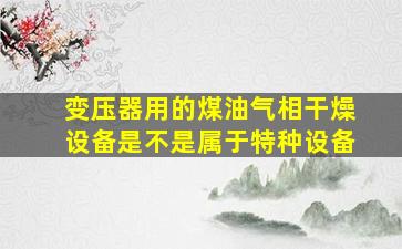 变压器用的煤油气相干燥设备是不是属于特种设备