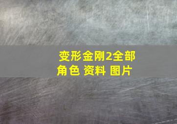 变形金刚2全部角色 资料 图片