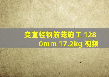 变直径钢筋笼施工 1280mm 17.2kg 视频