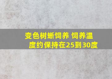 变色树蜥饲养 饲养温度约保持在25到30度