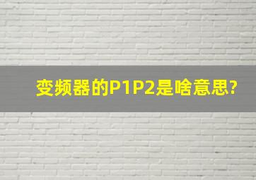 变频器的P1P2是啥意思?