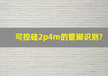 可控硅2p4m的管脚识别?