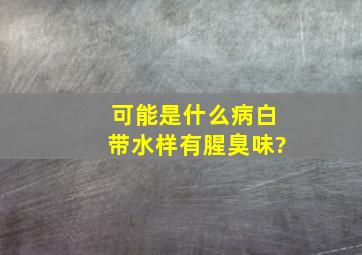 可能是什么病白带水样有腥臭味?