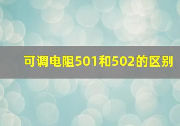 可调电阻501和502的区别