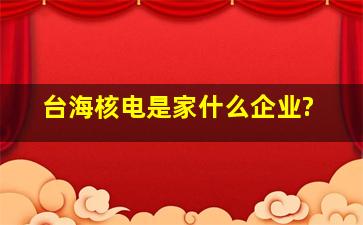 台海核电是家什么企业?