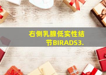 右侧乳腺低实性结节BIRADS3.