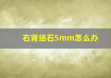 右肾结石5mm怎么办