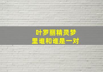 叶罗丽精灵梦里谁和谁是一对