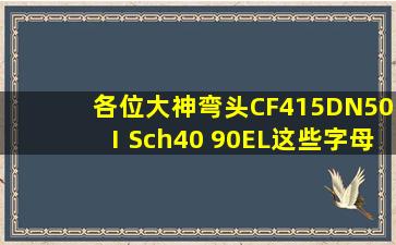 各位大神弯头CF415DN50ⅠSch40 90EL这些字母分别代表什么,执行...