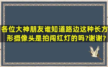 各位大神朋友,谁知道路边这种长方形摄像头是拍闯红灯的吗?谢谢?