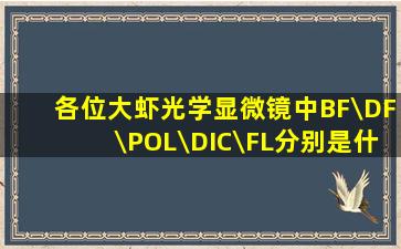 各位大虾;光学显微镜中BF\DF\POL\DIC\FL分别是什么意思?