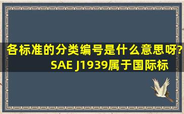 各标准的分类编号是什么意思呀? SAE J1939属于国际标准吗?