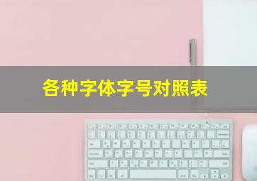 各种字体字号对照表