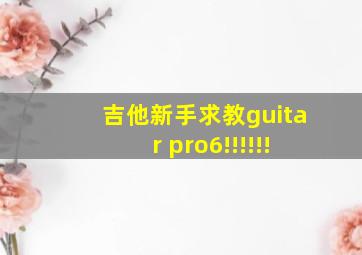 吉他新手求教guitar pro6!!!!!!