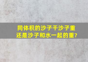 同体积的沙子,干沙子重还是沙子和水一起的重?