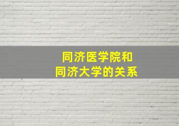 同济医学院和同济大学的关系