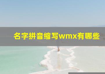 名字拼音缩写wmx有哪些(