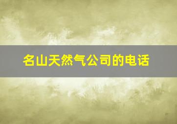 名山天然气公司的电话