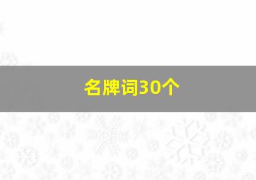 名牌词30个